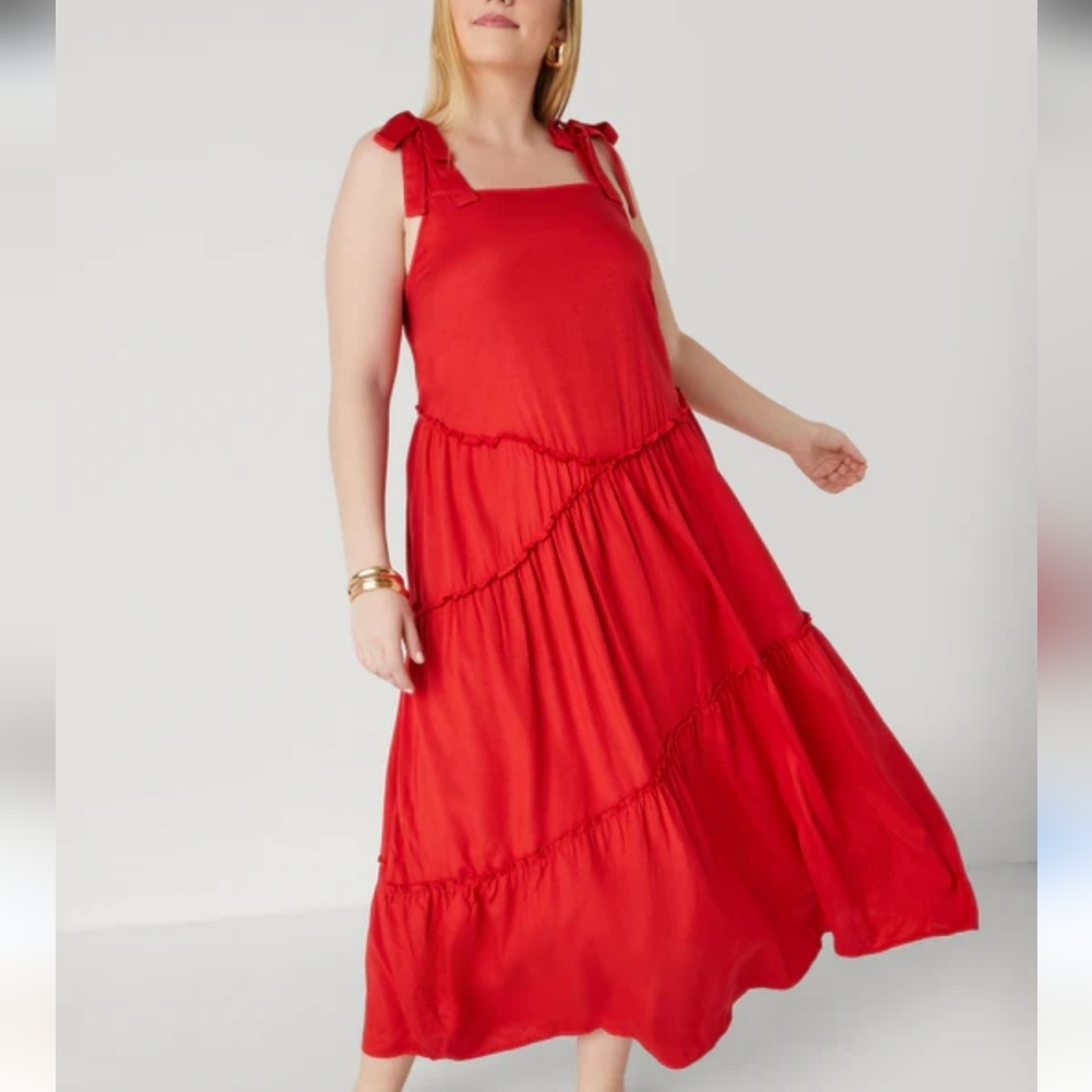 Ashley Stewart Red Maxi Dress